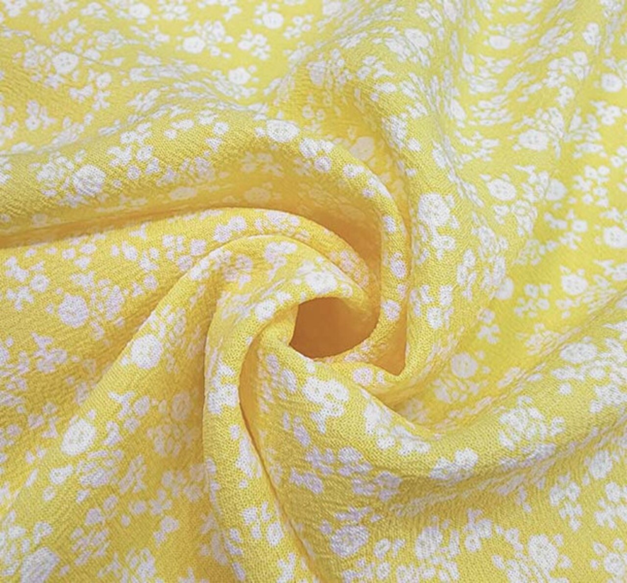 1 Yard Yellow or Off White Poly Crepe Fabric Lightweight Draping Polyester 57/58" Wide